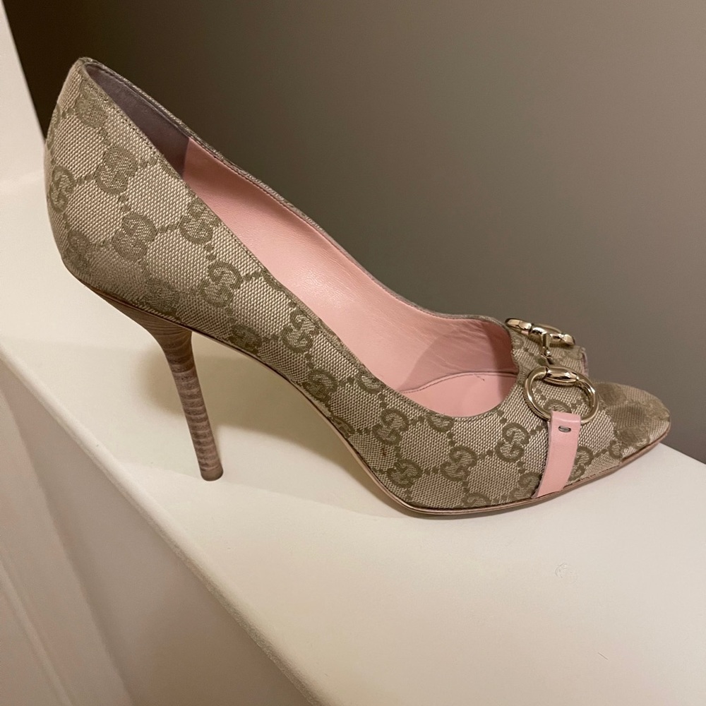 Authentic Gucci Heels Sand Tess S. Cuoio Size 11